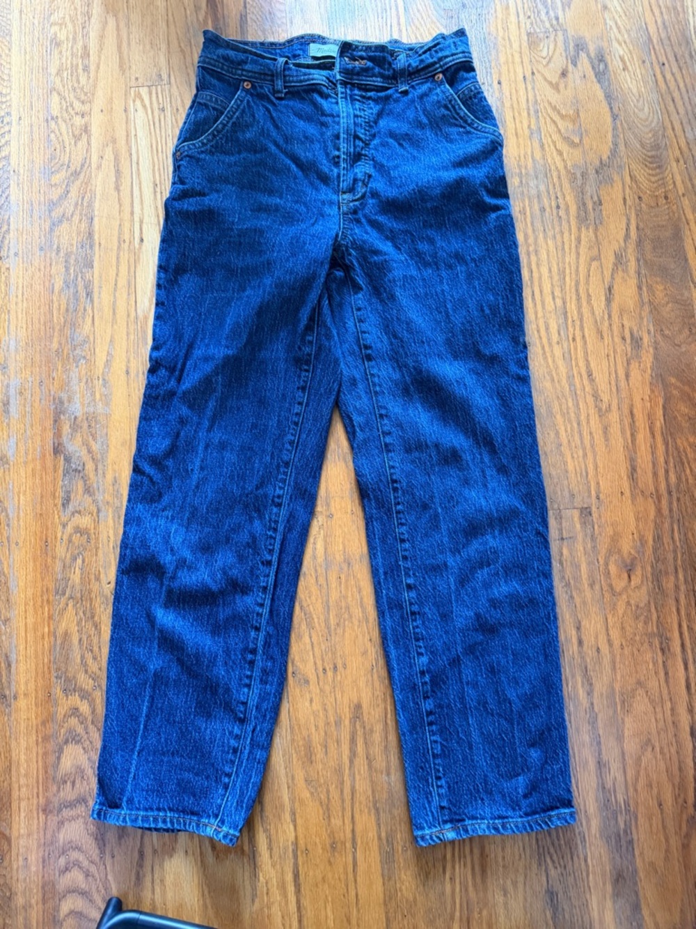 Madewell Men's Straight-Leg Dark Blue Denim Jeans